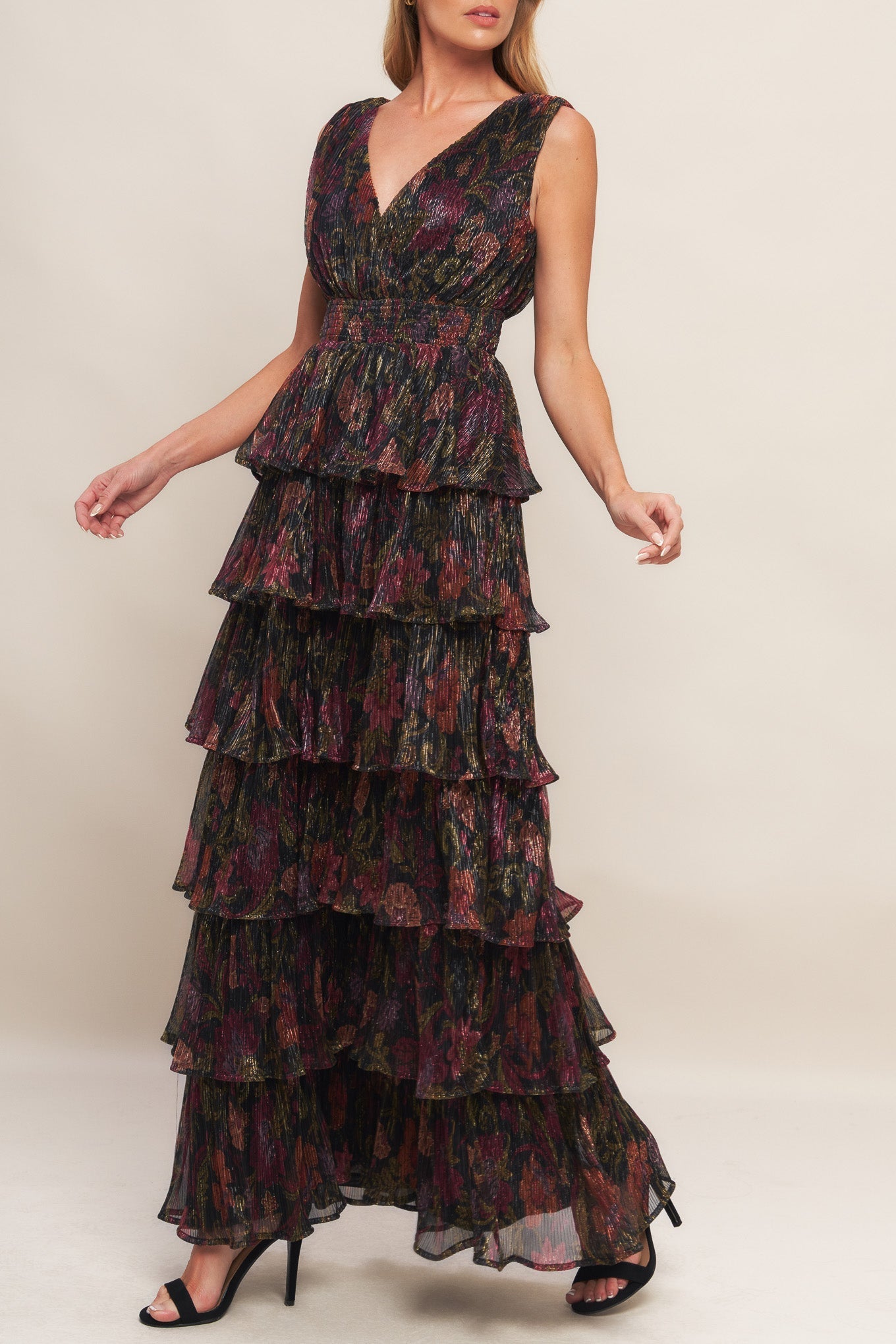 DARK ROMANCE WOVEN MAXI DRESS Flying Tomato